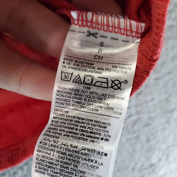 Old Navy Top Womens Small Red Sleeveless Button Front Tie Hem Lightweight - Picture 5 of 9